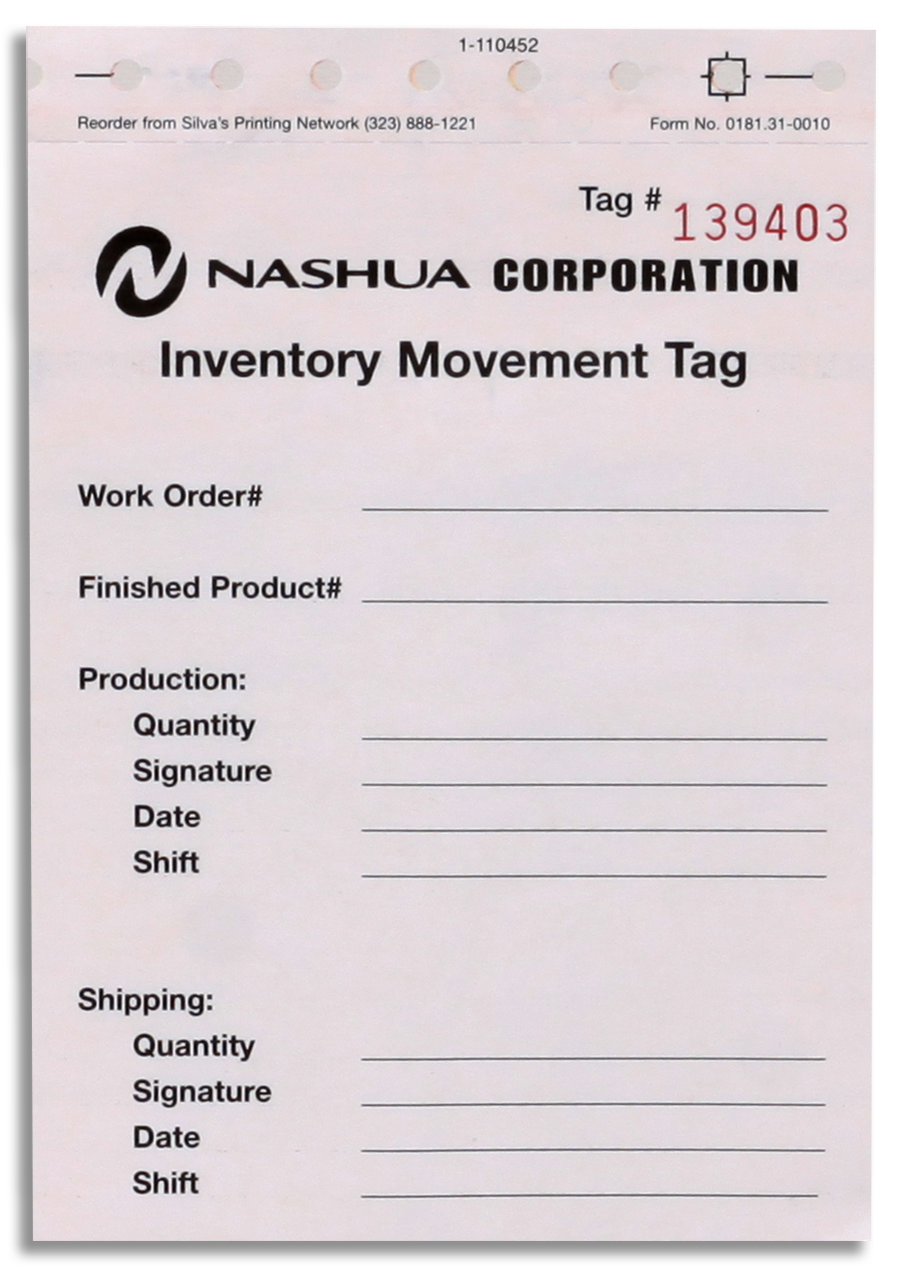 Ncr forms 00003 nc inventory movement tag spn